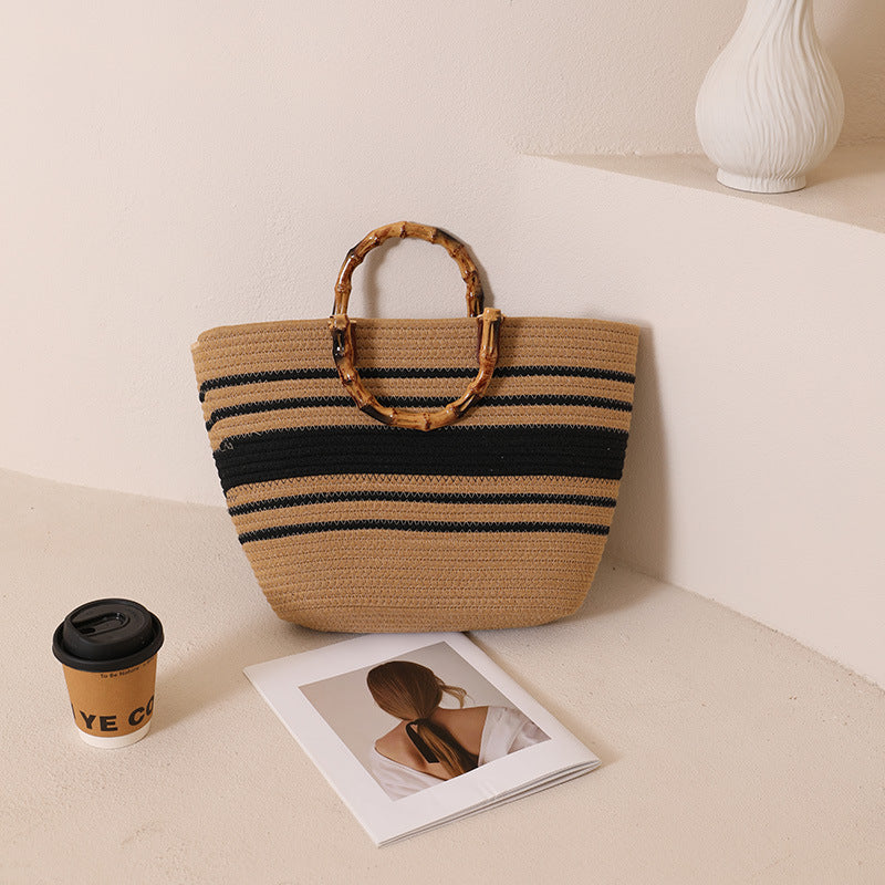 Damen Tragetasche mit elegantem geflochtenem Griff Karnz