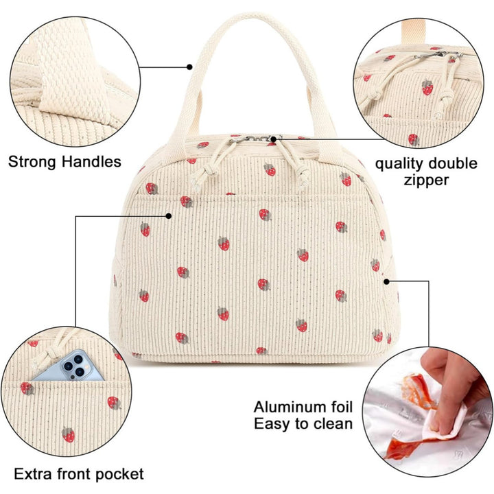 Charmante Erdbeer Print Isolierte Lunch Tasche
