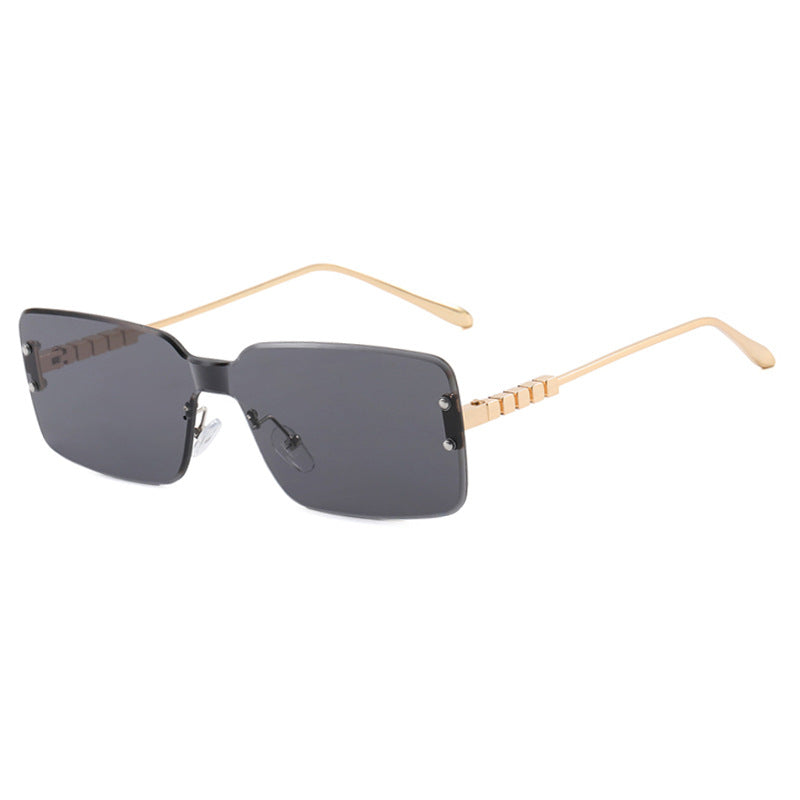 Damen moderne rechteckige Sonnenbrille mit stilvollem Metallrahmen Karnz