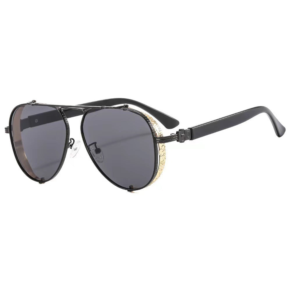 Damen modische Sonnenbrille mit innovativem retro-futuristischem Design Karnz