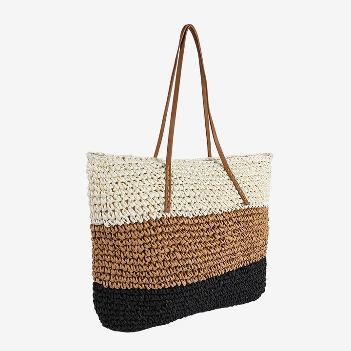 Damen Mode-Tasche aus handgefertigtem Naturmaterial mit Streifenmuster Karnz