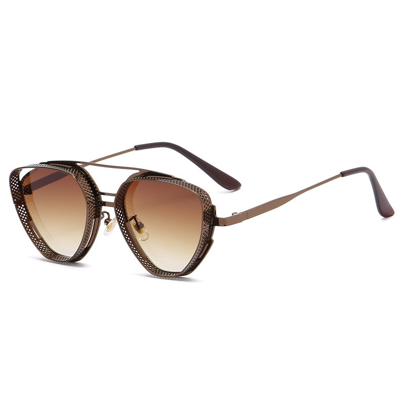 Damen extravagante Sonnenbrille im modernen Polygon-Design Karnz