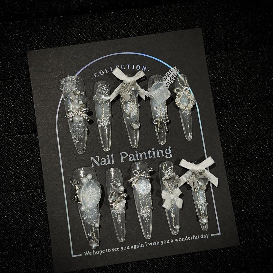 Ausgefallenes Press-On Nageldesign-Set