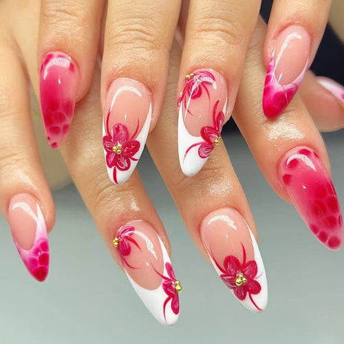 Elegante Floral Stiletto Nagelkunst Karnz 1787977864