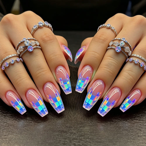 Künstlerische transparente Acryl-Nagelerweiterungen Karnz