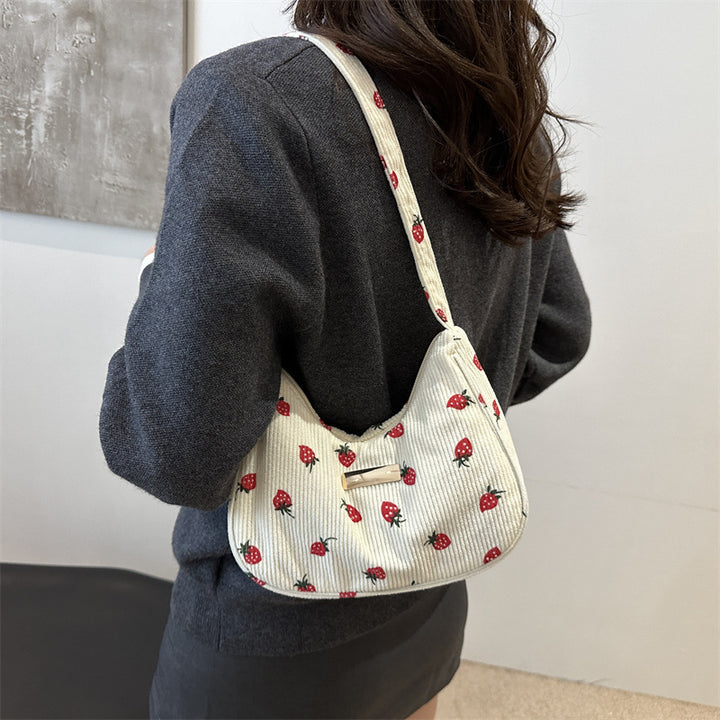 Erdbeer-Druck Mini Crossbody-Handtasche