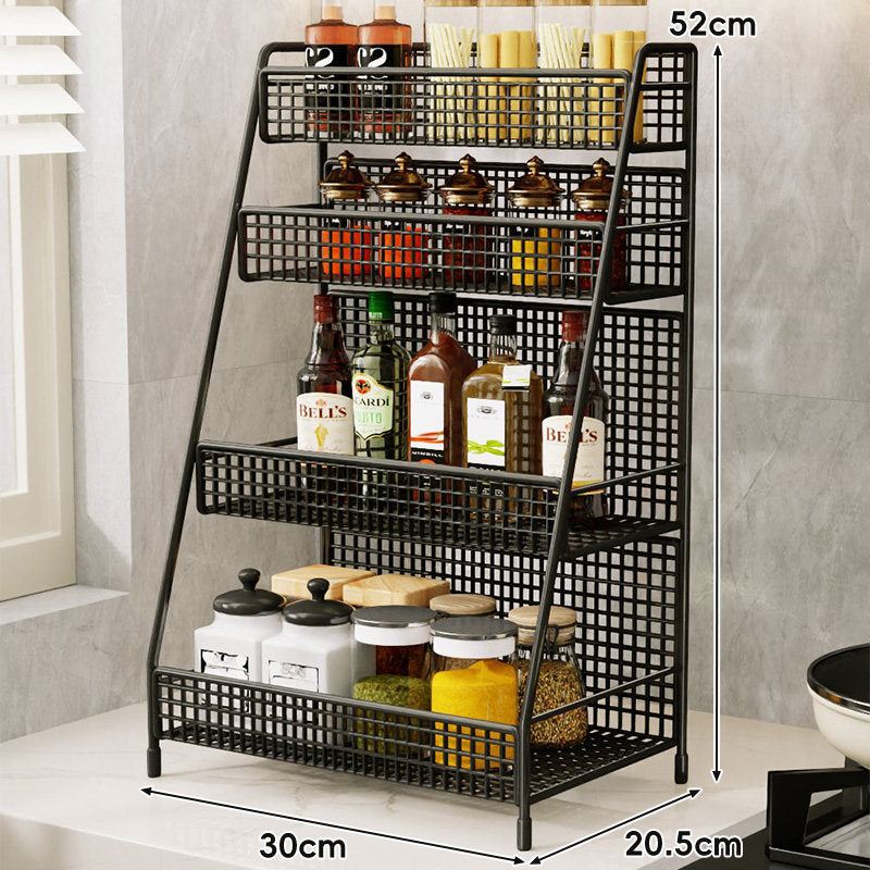 Drei-Tier-Mesh-Arbeitsplatten-Küchenorganisator-Regal für Flaschen und Gewürze