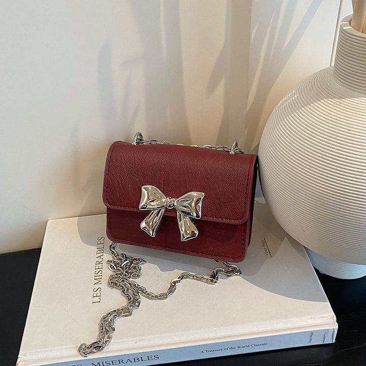 WoCharming Schleifenverzierte Mini-Handtasche Karnz