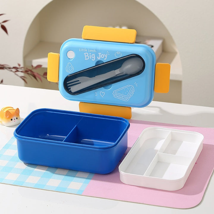 Mehrfachfächer-Lunchbox mit integrierten Besteck