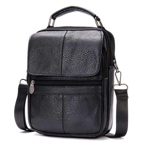 Texturierte Leder-Crossbody-Aktentasche
