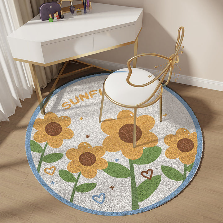 Verspielter blumenförmiger Teppich