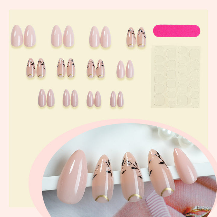Premium Künstlerischer Press-On Nagelkunst Set mit Floralen Akzenten Karnz