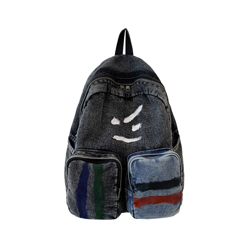Künstlerischer Denim Rucksack Karnz