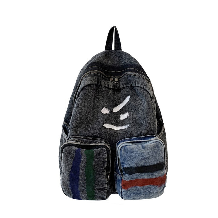 Künstlerischer Denim Rucksack Karnz