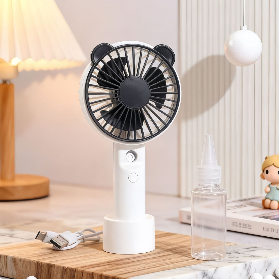 Damen Tragbarer Handventilator mit niedlichem Bärenkopfdesign Karnz
