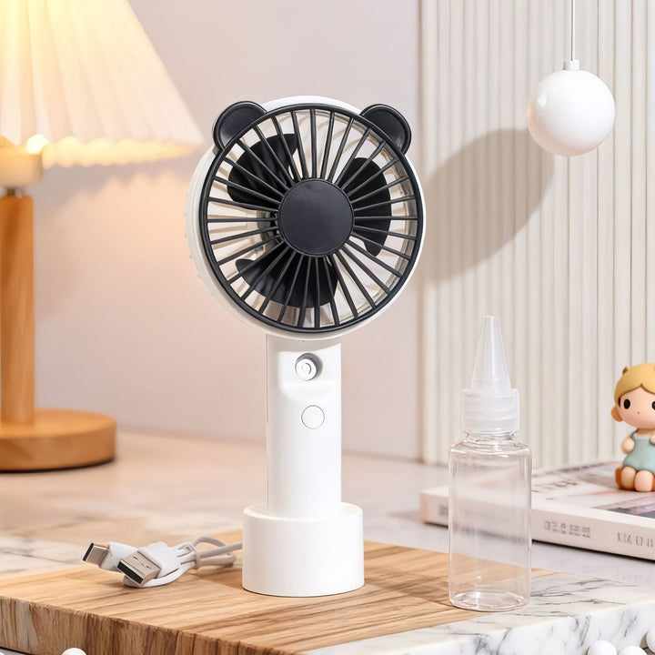 Damen Tragbarer Handventilator mit niedlichem Bärenkopfdesign Karnz
