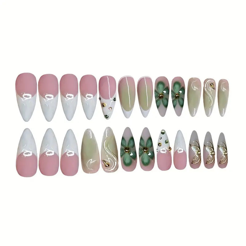 Premium 3D Dekorative Press-On Nagelverlängerungen Karnz