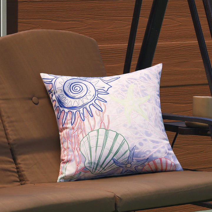 Quadratischer Dekorativer Kissenbezug mit maritimem Seestern‑Print aus pflegeleichtem Polyester Karnz