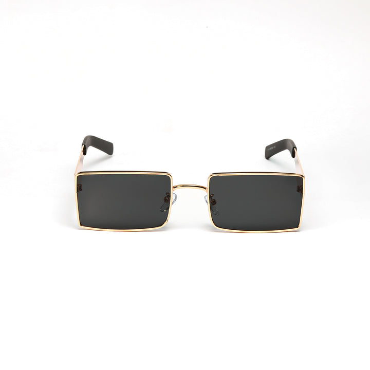 Damen stilvolle rechteckige Sonnenbrille mit modernem Metallgestell Karnz