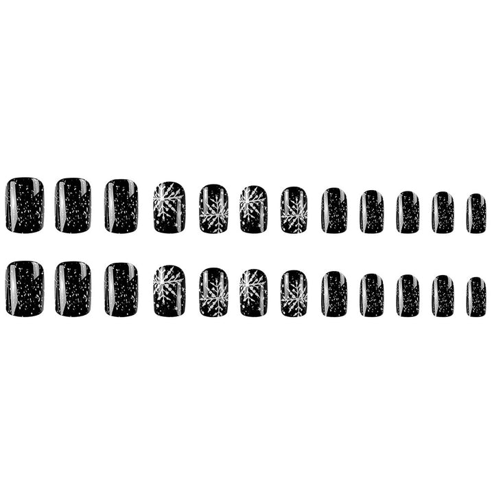 Elegante schwarze Glitzer-Nagelkunst Karnz