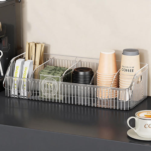 Rippeliger Acryl Arbeitsplatten Getränkebeutel und Becher Organizer
