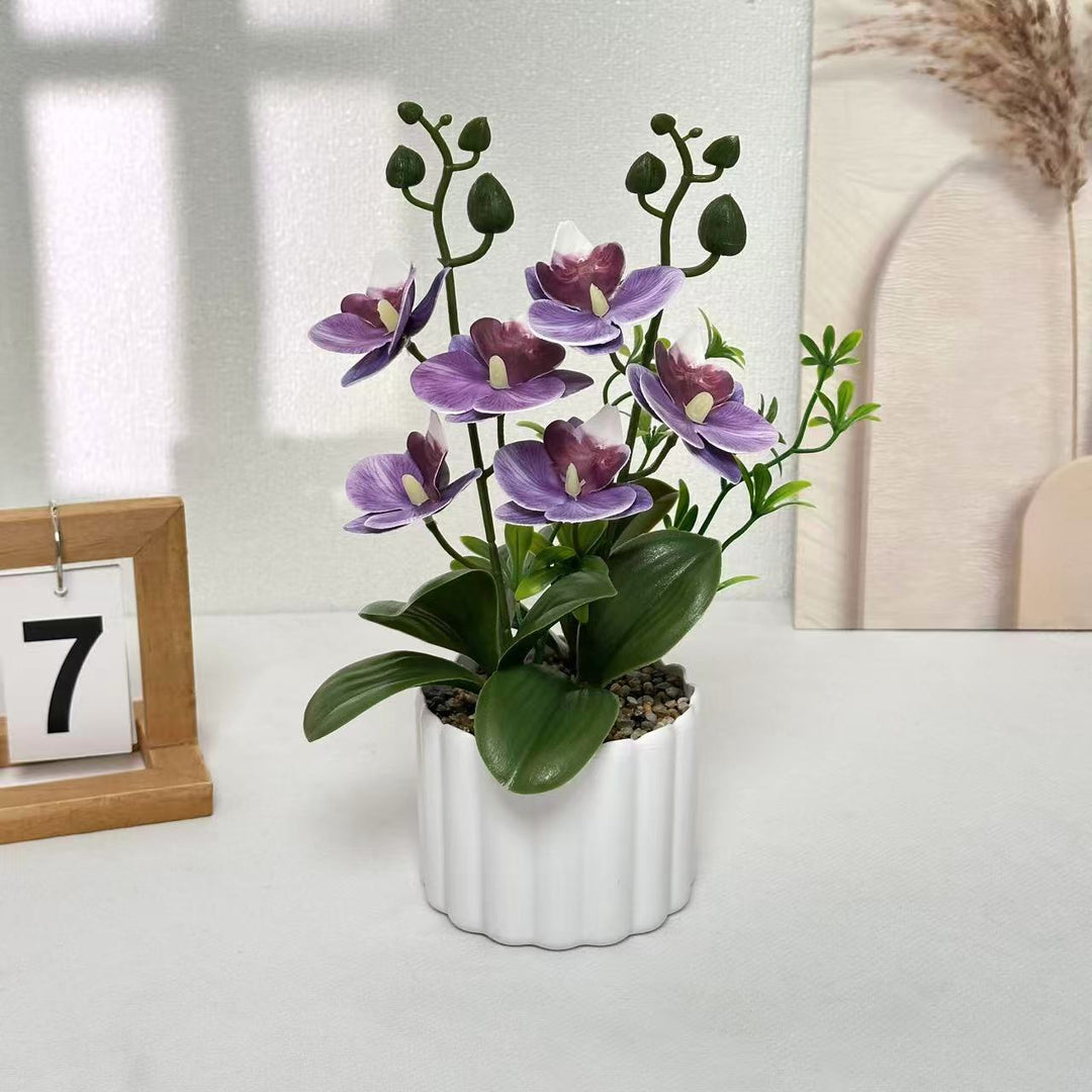 Lebensechte künstliche Orchideenpflanzenanordnung für die Wohnraumpräsentation