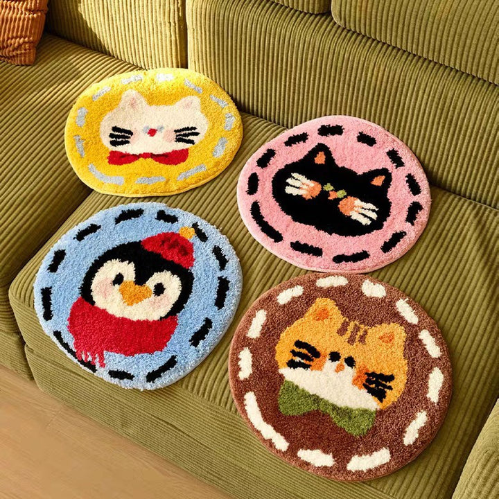 Niedlicher Katzenkopf Plüsch-Teppich Karnz