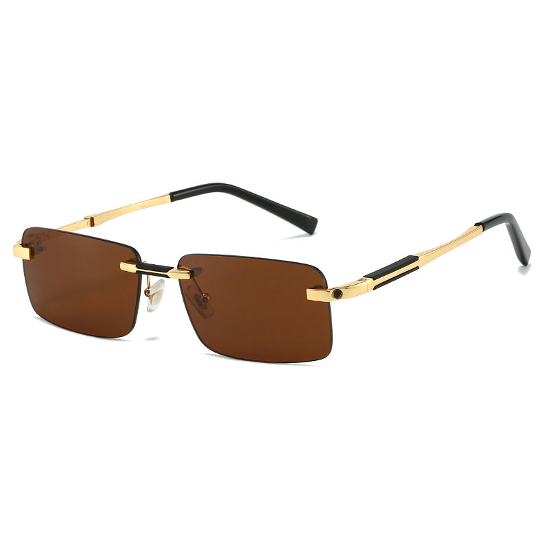 Damen Sonnenbrille im modernen rechteckigen Design mit luxuriösen Metallelementen Karnz