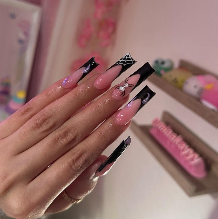 Künstlerische 3D-Spinnennetz-Acryl-Nagelverlängerungen Karnz