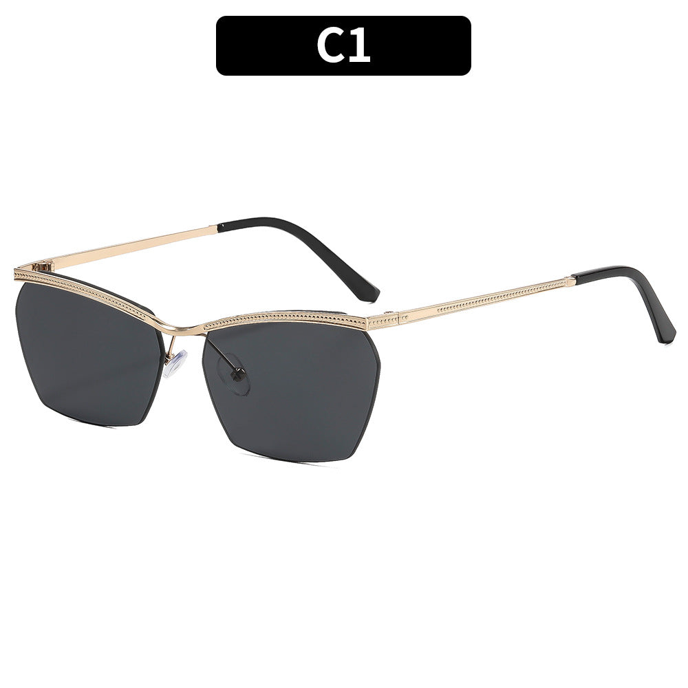 Damen Modische Sonnenbrille mit filigranem Rahmen und sanftem Farbverlauf Karnz
