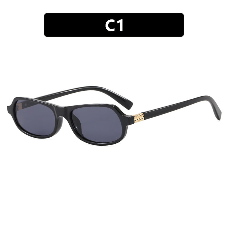 Damen schicke modische Sonnenbrille mit goldenen Akzenten Karnz