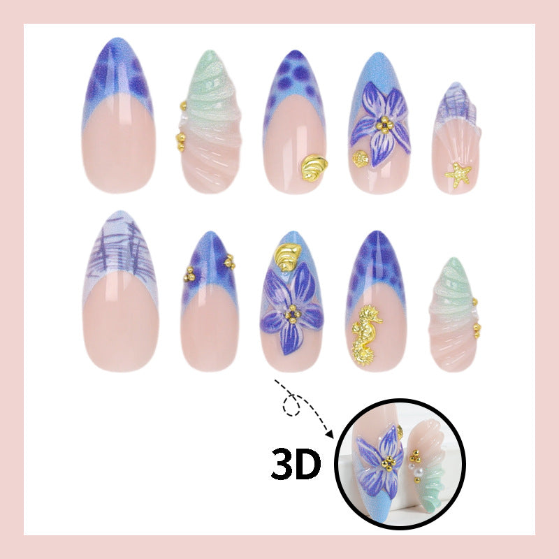 Kunstnagelset mit zeitlosen Blumendesigns und eleganten Akzenten Karnz