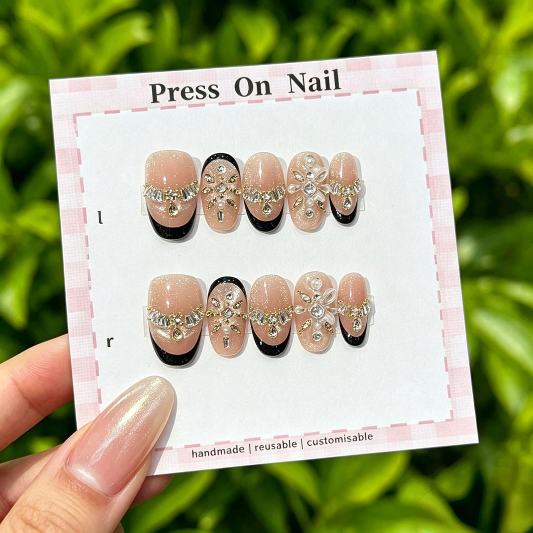 Anpassbare Glitter-Akzent Press-On Nägel