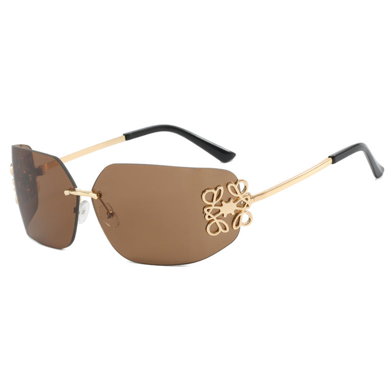 Damen extravagant gestaltete Sonnenbrille mit eleganten Verzierungen Karnz