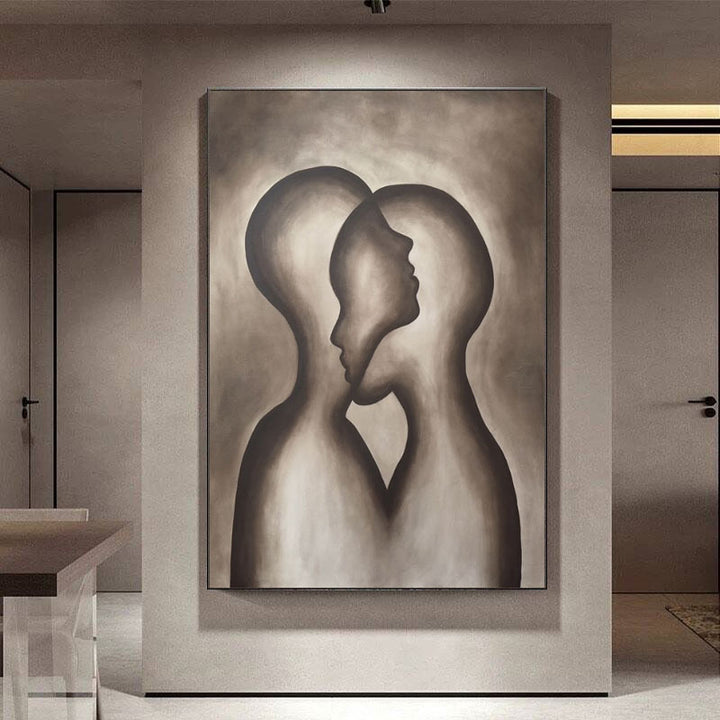 Modernes Paar Silhouette Leinwand Kunst