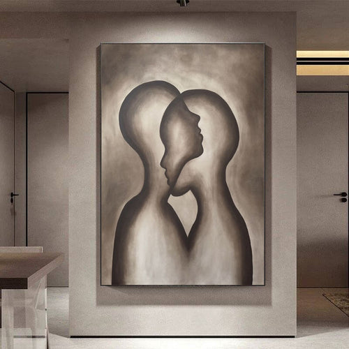 Modernes Paar Silhouette Leinwand Kunst