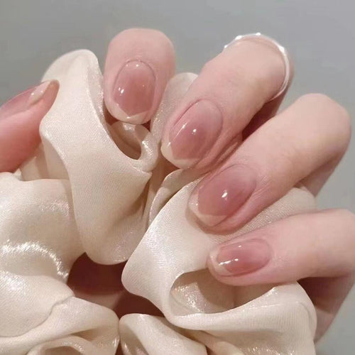 Elegante Französische Spitzen-Gel-Nagelkunst