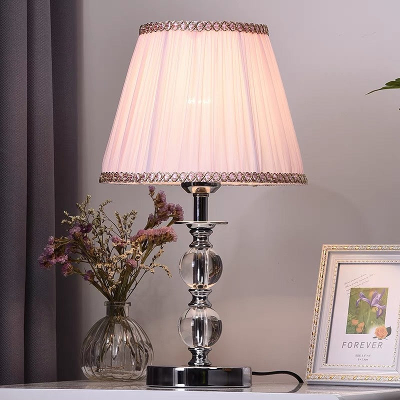 Kristallglasfuß-Tischlampe