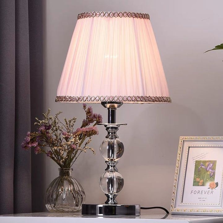 Kristallglasfuß-Tischlampe