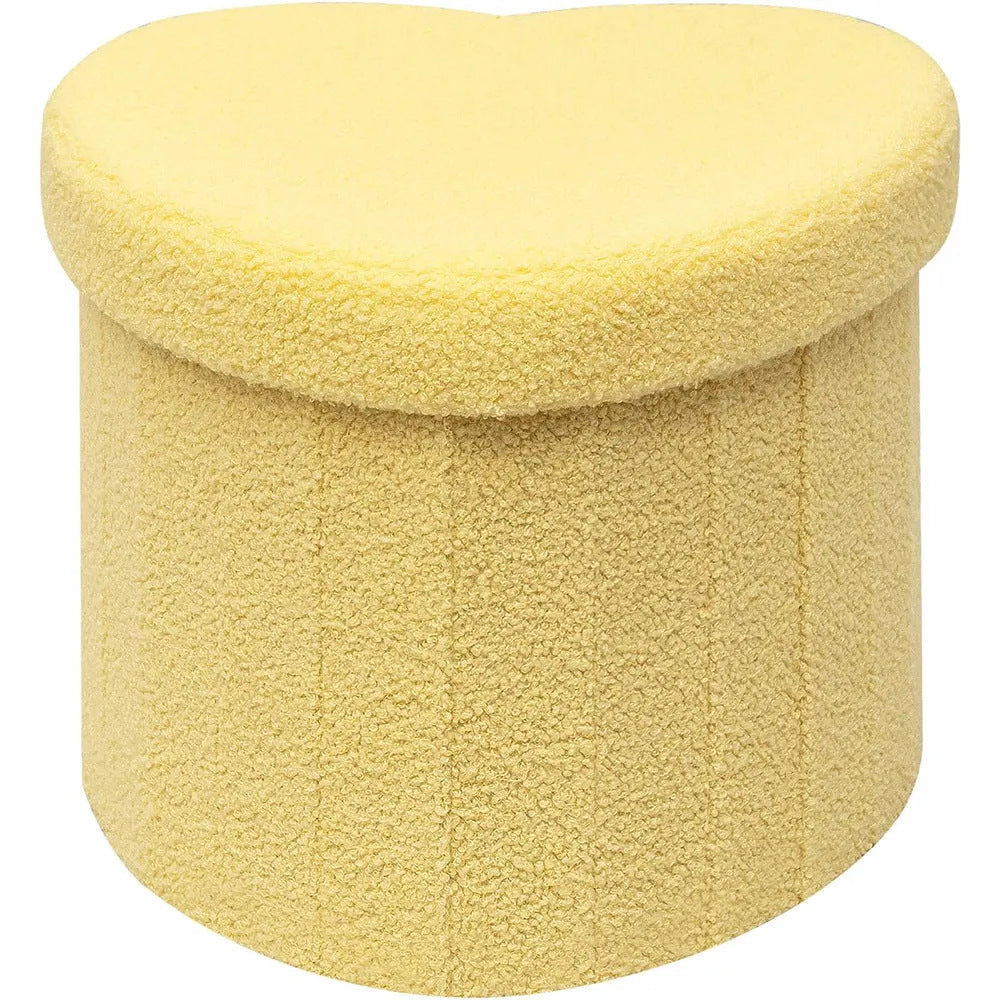Herzförmiger Plüsch-Speicherhocker Karnz