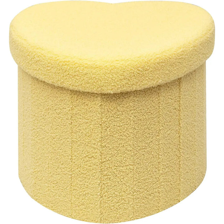 Herzförmiger Plüsch-Speicherhocker Karnz