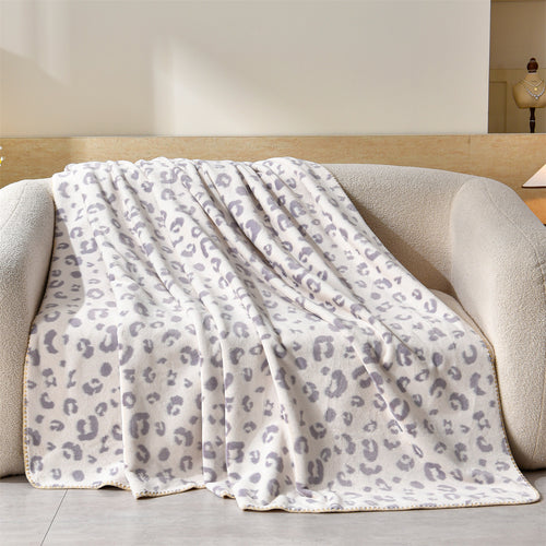 Luxus Leopardenmuster Fleece-Wurfdecke Karnz