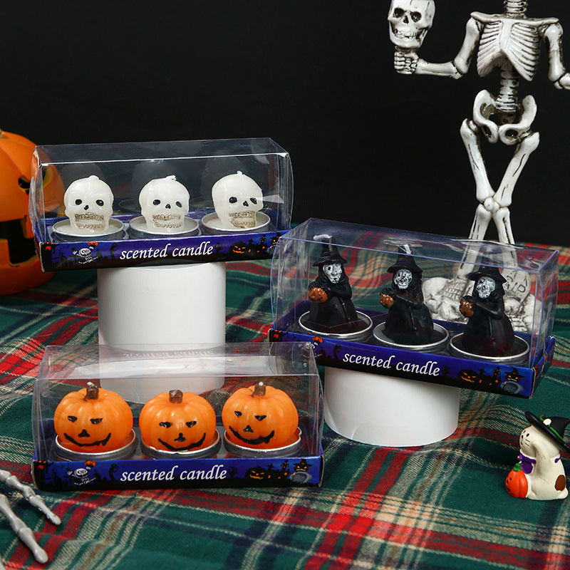 Halloween Duftende Hexen Skelett Teelicht Kerzen Trio