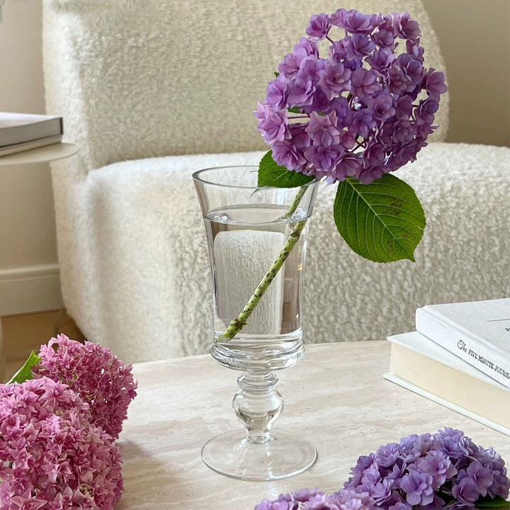 Großer Stielglas Goblet-Stil Dekovase mit Sockelbasis