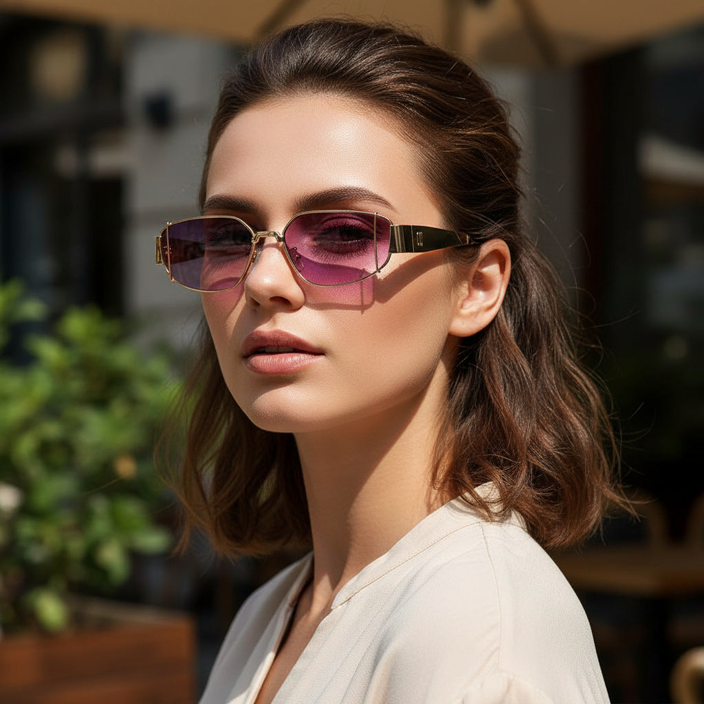 Damen Designer-Sonnenbrille im modernen, kantigen Stil Karnz