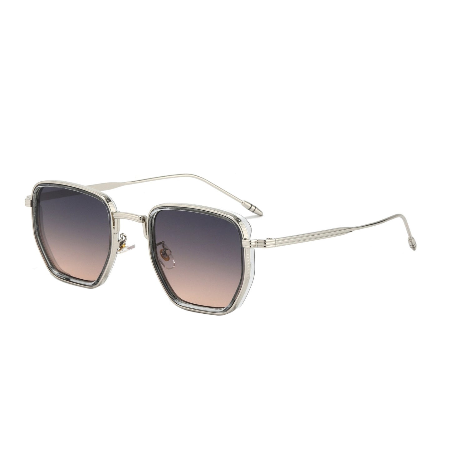 Damen Quadratische Designer Sonnenbrille mit modischem Metallrahmen Karnz