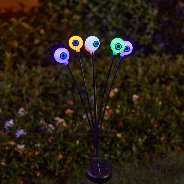 Gruselige Gartenlichter mit Augen-Motiv Karnz