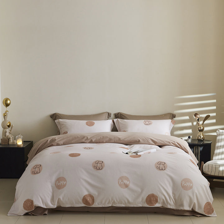 Ombre gestreiftes Baumwollsatin Bettbezug-Set