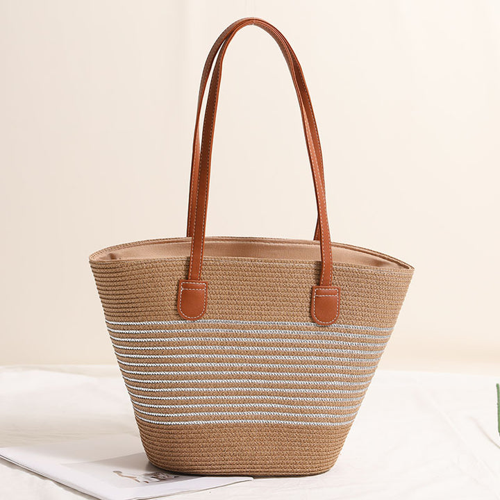 Damen Strandtasche mit robusten Ledergriffen Karnz