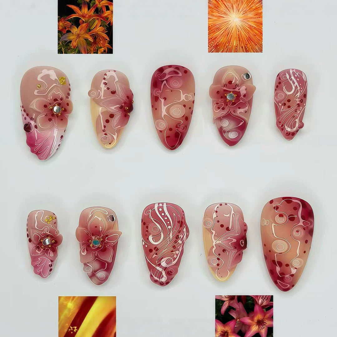 Dekoratives Florales Press-On Nagelkunst Set 1790745679